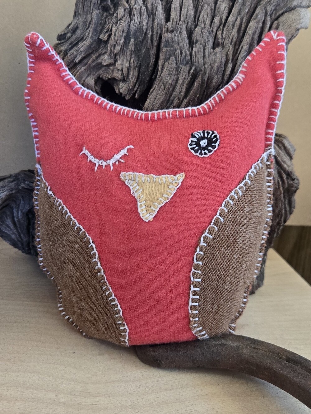 Handmade Lavender Rice Owl | Repurposed Fabric Hand-Stitched Owl | LRP000001
